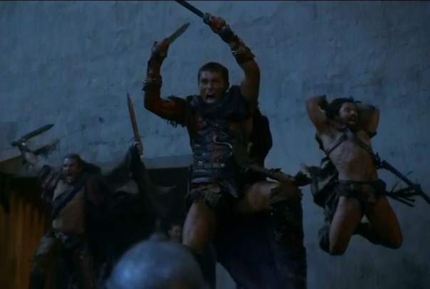 Gannicus, Spartacus and Crixus