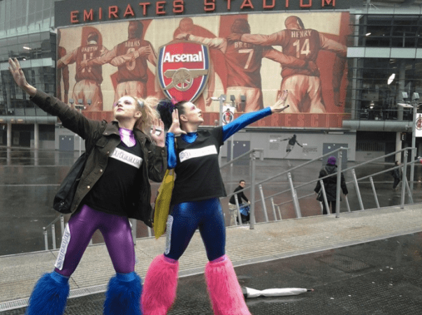 Outside the Emirates Stadium
