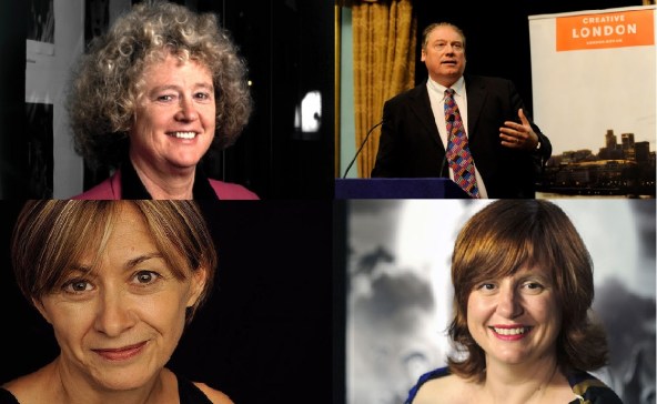 LFF directors, 1989-2014. Top row: Sheila Whitaker (1987-1996), Adrian Wootton (1997-2001). Bottom row: Sandra Hebron (2002-2011), Clare Stewart (2012- ).