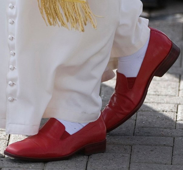 Papal red shoes in The Young Pope